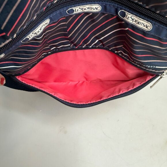 Le SportSac Women's Angle Lines Patter Multicolor Crossbody Shoulder Bag - Picture 12 of 16